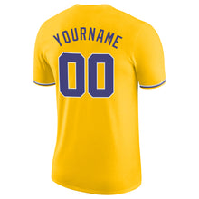 Load image into Gallery viewer, Custom Gold Purple-White Performance T-Shirt