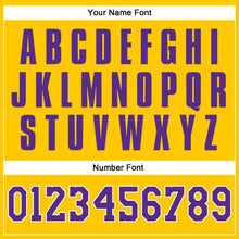 Load image into Gallery viewer, Custom Gold Purple-White Authentic Baseball Jersey