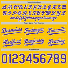 Load image into Gallery viewer, Custom Gold Purple-White Authentic Throwback Basketball Shorts