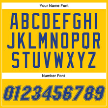 Load image into Gallery viewer, Custom Gold Royal-White Authentic Throwback Basketball Jersey