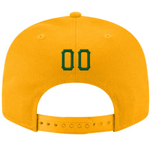 Load image into Gallery viewer, Custom Gold Green-White Stitched Adjustable Snapback Hat