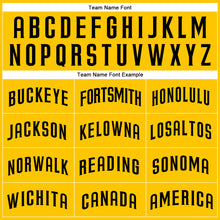 Load image into Gallery viewer, Custom Gold Black Authentic Baseball Jersey