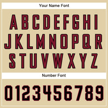 Load image into Gallery viewer, Custom Sand Crimson-Black Authentic Baseball Jersey