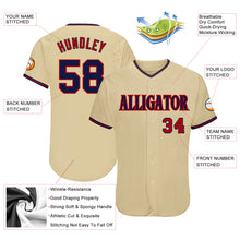 Load image into Gallery viewer, Custom Sand Navy-Red Authentic Baseball Jersey