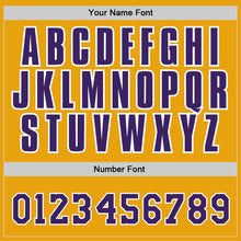 Load image into Gallery viewer, Custom Gold Navy-Light Blue Authentic Baseball Jersey