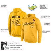 Load image into Gallery viewer, Custom Stitched Gold Gold-Black Sports Pullover Sweatshirt Hoodie