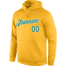 Load image into Gallery viewer, Custom Stitched Gold Kelly Green-White Sports Pullover Sweatshirt Hoodie