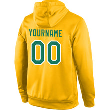Load image into Gallery viewer, Custom Stitched Gold Kelly Green-White Sports Pullover Sweatshirt Hoodie