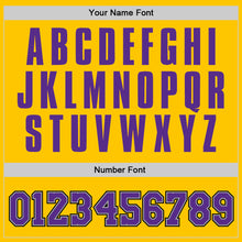 Load image into Gallery viewer, Custom Stitched Gold Purple-Gray Sports Pullover Sweatshirt Hoodie