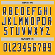 Load image into Gallery viewer, Custom Gold Navy-White Hockey Jersey