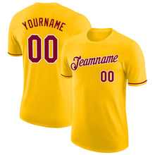 Load image into Gallery viewer, Custom Gold Maroon-White Performance T-Shirt