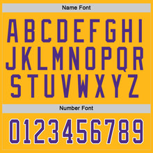 Load image into Gallery viewer, Custom Gold Purple-White Hockey Jersey
