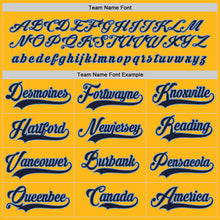 Load image into Gallery viewer, Custom Gold Navy-Light Blue Hockey Jersey