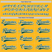 Load image into Gallery viewer, Custom Gold Green-White Hockey Jersey