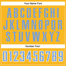 Load image into Gallery viewer, Custom Gold Light Blue-White Authentic Baseball Jersey