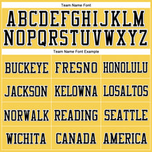 Load image into Gallery viewer, Custom Gold Black-White Stitched Cuffed Knit Hat