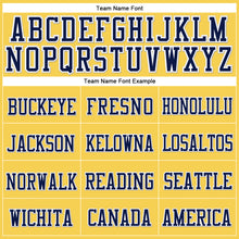 Load image into Gallery viewer, Custom Gold Navy-White Stitched Cuffed Knit Hat