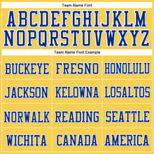 Load image into Gallery viewer, Custom Gold Royal-White Stitched Cuffed Knit Hat