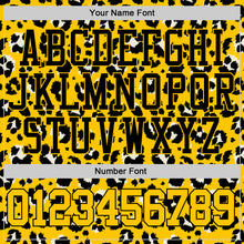 Load image into Gallery viewer, Custom Stitched Gold Gold-Black 3D Pattern Design Leopard Sports Pullover Sweatshirt Hoodie