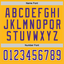 Load image into Gallery viewer, Custom Gold Purple-White Hockey Jersey