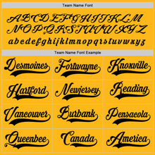 Load image into Gallery viewer, Custom Gold Black Hockey Jersey