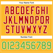 Load image into Gallery viewer, Custom Gold Neon Green-Red Authentic Baseball Jersey