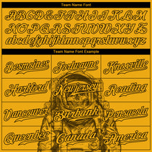 Load image into Gallery viewer, Custom Gold Gold-Black 3D Pattern Design Astronaut Authentic Baseball Jersey