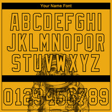 Load image into Gallery viewer, Custom Gold Gold-Black 3D Pattern Design Astronaut Authentic Baseball Jersey