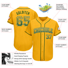Load image into Gallery viewer, Custom Gold Green-White Authentic Drift Fashion Baseball Jersey
