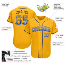 Load image into Gallery viewer, Custom Gold Royal-White Authentic Drift Fashion Baseball Jersey