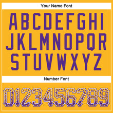 Load image into Gallery viewer, Custom Gold Purple-White Authentic Drift Fashion Baseball Jersey