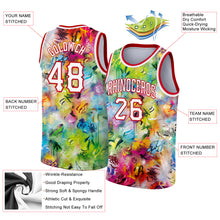 Load image into Gallery viewer, Custom Scratch Graffiti Pattern White-Red 3D Authentic Basketball Jersey
