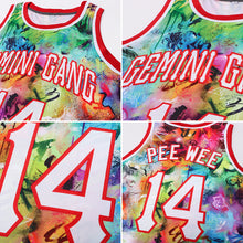 Load image into Gallery viewer, Custom Scratch Graffiti Pattern White-Red 3D Authentic Basketball Jersey