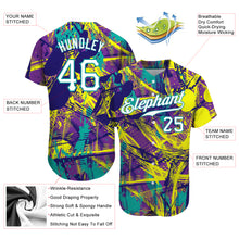 Load image into Gallery viewer, Custom Graffiti Abstract Urban Pattern White-Teal 3D Authentic Baseball Jersey