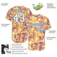 Load image into Gallery viewer, Custom Scratch Graffiti Pattern White-Royal 3D Authentic Baseball Jersey
