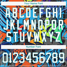 Load image into Gallery viewer, Custom Stitched Graffiti Pattern White-Aqua 3D Sports Pullover Sweatshirt Hoodie