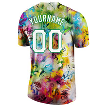 Load image into Gallery viewer, Custom Graffiti Pattern White-Kelly Green 3D Performance T-Shirt