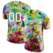 Load image into Gallery viewer, Custom Graffiti Pattern White-Kelly Green 3D Performance T-Shirt