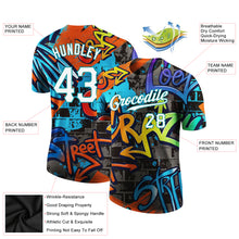 Load image into Gallery viewer, Custom Graffiti Pattern White-Aqua 3D Performance T-Shirt