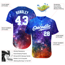 Load image into Gallery viewer, Custom Galactic White-Light Blue 3D Authentic Baseball Jersey