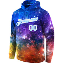 Load image into Gallery viewer, Custom Stitched Galactic White-Light Blue 3D Sports Pullover Sweatshirt Hoodie