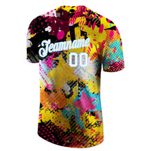 Load image into Gallery viewer, Custom Graffiti Bright Psychedelic Pattern White-Light Blue 3D Performance T-Shirt