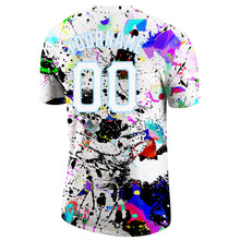 Load image into Gallery viewer, Custom Splashes Graffiti Pattern White-Light Blue 3D Performance T-Shirt