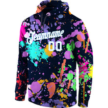 Load image into Gallery viewer, Custom Stitched Splashes Graffiti Pattern White-Light Blue 3D Sports Pullover Sweatshirt Hoodie
