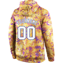 Load image into Gallery viewer, Custom Stitched Splashes Graffiti Pattern White-Royal 3D Sports Pullover Sweatshirt Hoodie