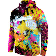 Load image into Gallery viewer, Custom Stitched Graffiti Bright Psychedelic Pattern White-Light Blue 3D Sports Pullover Sweatshirt Hoodie