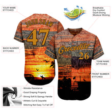 Load image into Gallery viewer, Custom Graffiti Pattern Gold-Brown 3D Beach Authentic Baseball Jersey