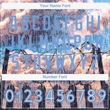 Load image into Gallery viewer, Custom Graffiti Pattern Light Blue-White 3D Freedom Authentic Baseball Jersey