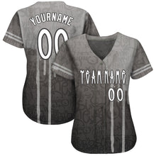 Load image into Gallery viewer, Custom Graffiti Pattern White-Gray 3D Picaxao Authentic Baseball Jersey