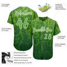 Load image into Gallery viewer, Custom Graffiti Pattern Green-White 3D Green Authentic Baseball Jersey
